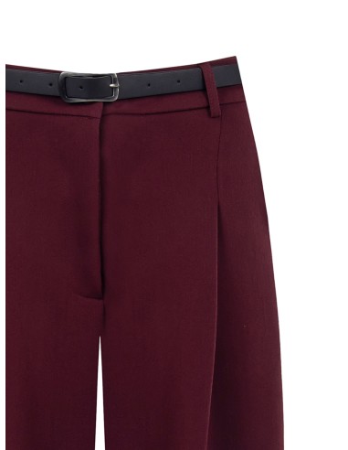 Calças Palace com bolsos e cinto em pele sintética a condizer Rinascimento
