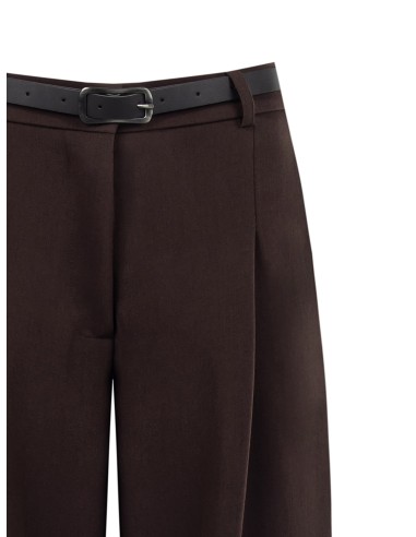 Calças Palace com bolsos e cinto em pele sintética a condizer Rinascimento