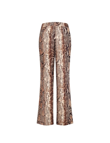 Calças rectas de cetim Python Rinascimento