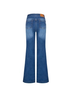 Calças de ganga elásticas de perna larga com botões nas ancas Rinascimento 2