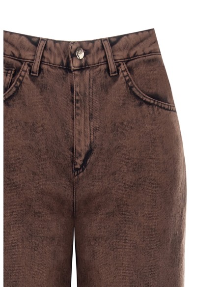 Calças de ganga direitas com bainha rasgada Rinascimento