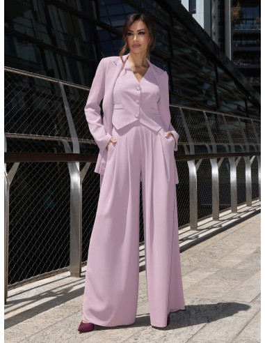 Calças de crepe fluido Palace com duplo dardos Rinascimento