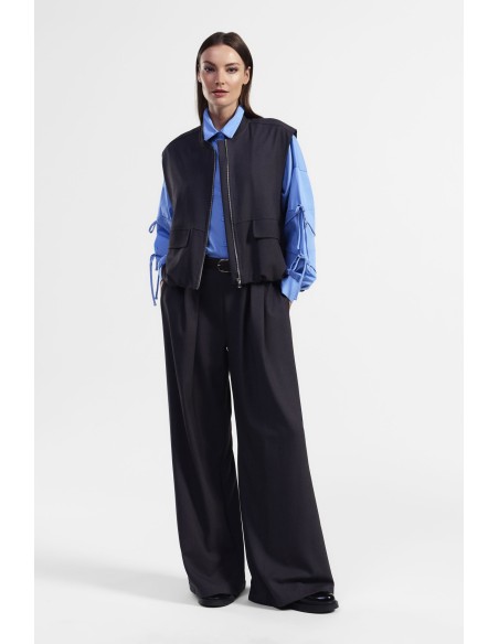 Calças de perna larga com cinto Dixie