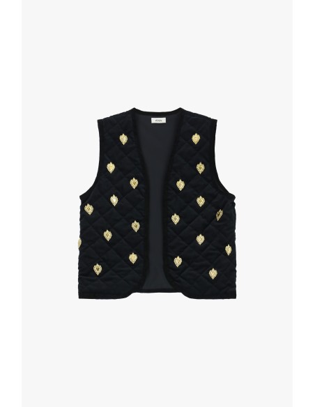 Casaco sem mangas acolchoado e embelezado Dixie