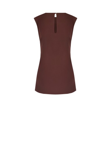 Top comprido assimétrico em tecido fluido enrolado de um lado Rinascimento