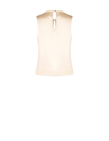 Blusa de cetim plissada larga com pormenor de joia Rinascimento