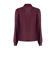Blusa larga de georgette com laço e pormenor de joia Rinascimento 2
