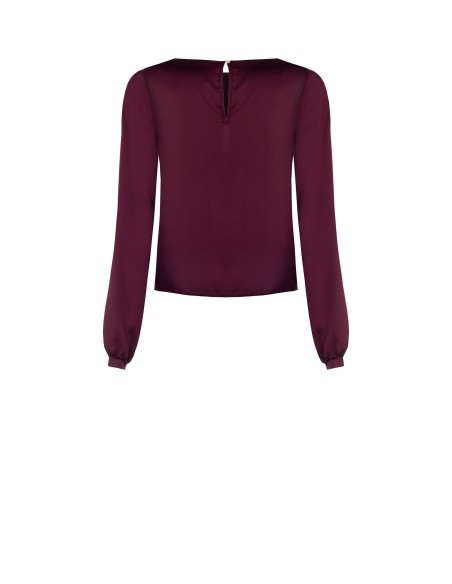 Blusa de cetim solta e esvoaçante Rinascimento