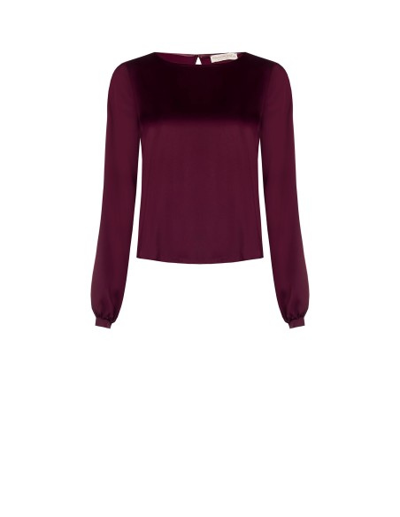 Blusa de cetim solta e esvoaçante Rinascimento