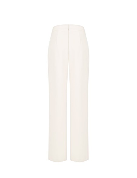 Calças Palace em tecido bi-elástico com pormenor de corrente Rinascimento