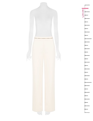 Calças Palace em tecido bi-elástico com pormenor de corrente Rinascimento