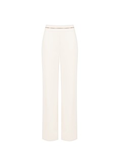 Calças Palace em tecido bi-elástico com pormenor de corrente Rinascimento