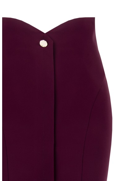 Saia lápis em tecido técnico com fenda à frente Rinascimento