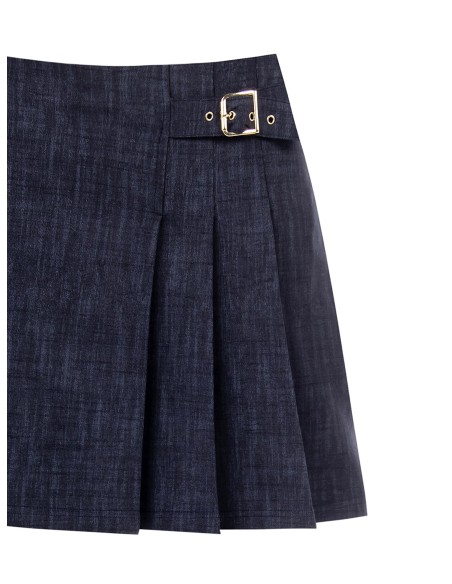 Minissaia plissada em linha A com ponto Milano Rinascimento