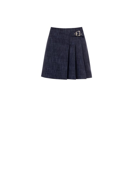 Minissaia plissada em linha A com ponto Milano Rinascimento