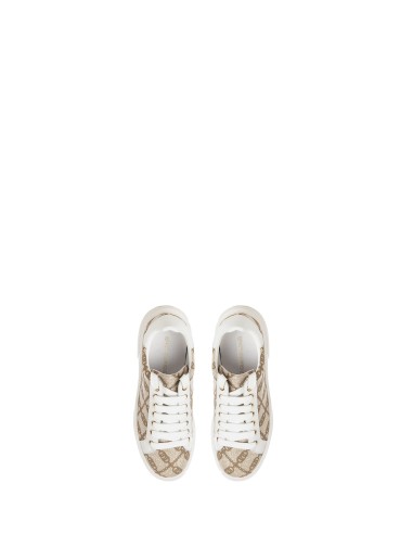 Ténis de lona brilhante com padrão do logótipo RR Rinascimento