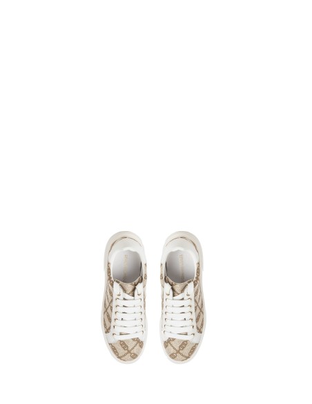 Ténis de lona brilhante com padrão do logótipo RR Rinascimento