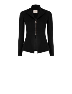 Blazer em crepe de mergulho com fecho de correr e logótipo Rinascimento