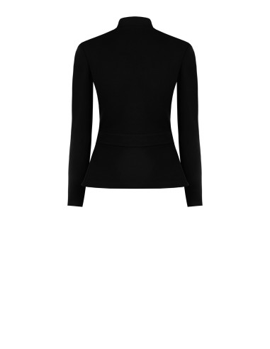 Blazer em crepe de mergulho com fecho de correr e logótipo Rinascimento