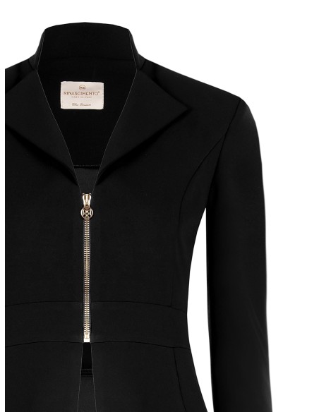 Blazer em crepe de mergulho com fecho de correr e logótipo Rinascimento