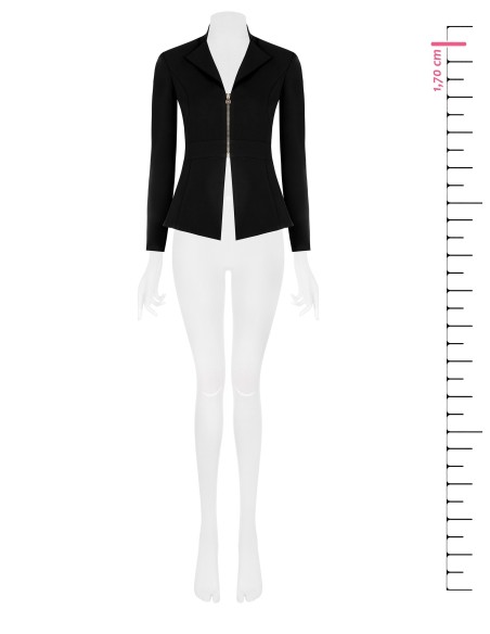 Blazer em crepe de mergulho com fecho de correr e logótipo Rinascimento