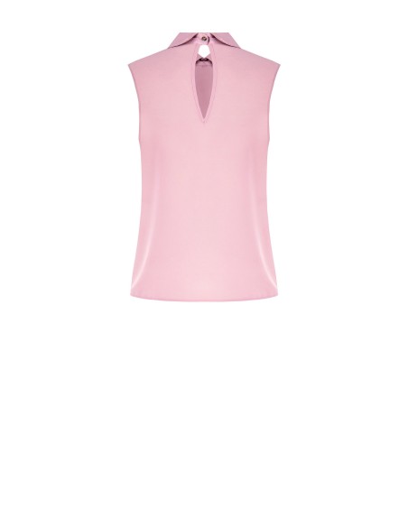 Blusa de georgette plissada larga com laço Rinascimento