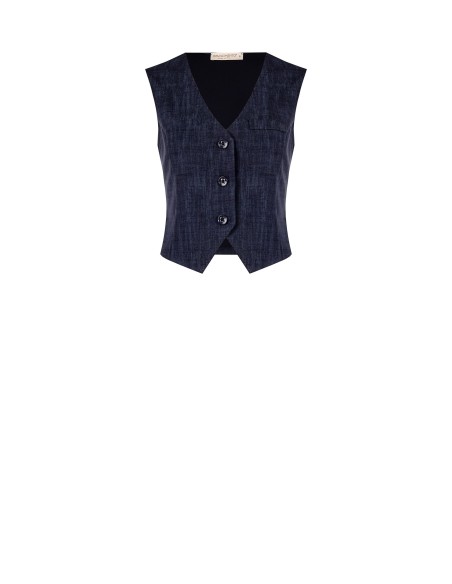 Colete de 3 botões com ponto Milano Rinascimento