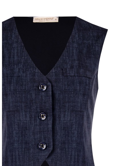 Colete de 3 botões com ponto Milano Rinascimento