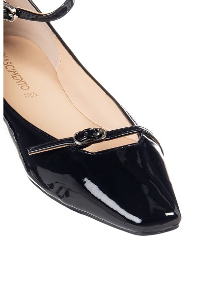 Bailarinas em pele brilhante com tira no tornozelo Rinascimento