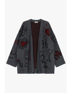 Cardigan com motivos gráficos e corte amplo Dixie 2
