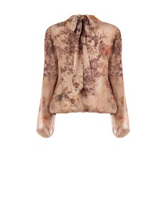Blusa georgette balão com flores Rinascimento 2