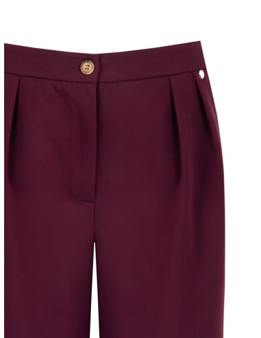 Bermuda de viscose mista com pregas duplas e elástico nas costas Rinascimento