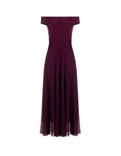 Vestido comprido em crepe e georgette com pregadeira de flores Rinascimento 2