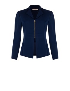 Casaco curvilíneo em crepe de mergulho com fecho de correr e dragonas Rinascimento Curvy