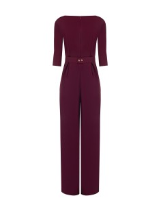 Fato fluido Palazzo de uma peça com mangas 3/4 e cinto com logótipo rígido coordenado Rinascimento 2