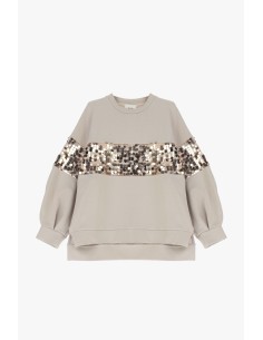 Sweatshirt Gola redonda com Maxi Lantejoulas em mangas Dixie 2