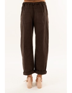 Calças elásticas de cintura baixa em forma de barril Kontatto 2