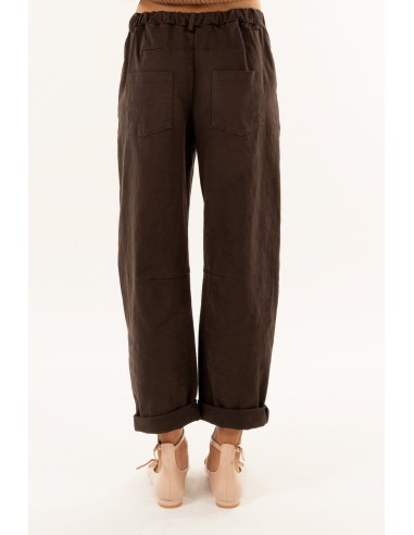 Calças elásticas de cintura baixa em forma de barril Kontatto