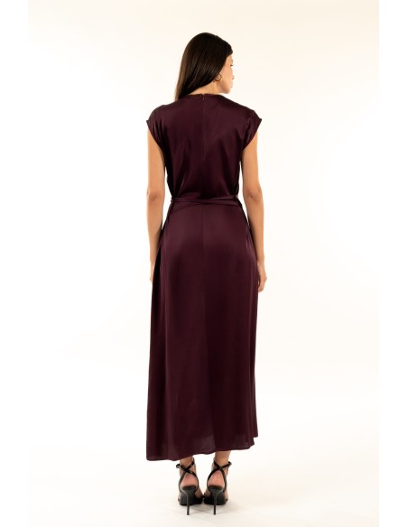 Vestido com gola redonda Cinto Kontatto