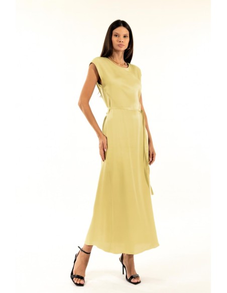 Vestido com gola redonda Cinto Kontatto