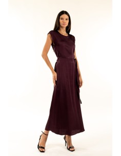 Vestido com gola redonda Cinto Kontatto