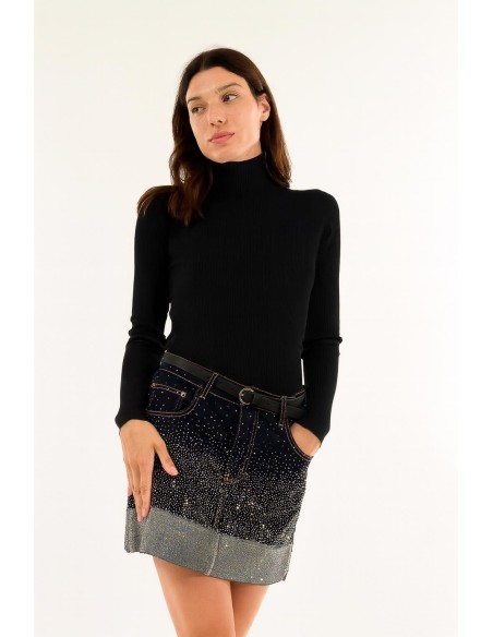 Gola alta em canelado Kontatto