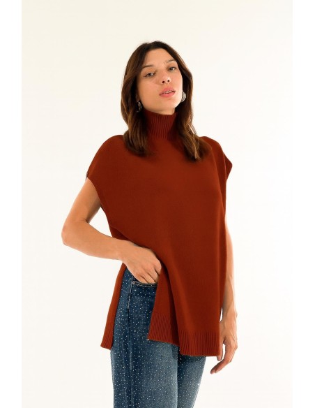 Poncho de gola alta Kontatto