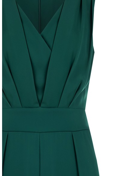 Fato Palazzo de tecido fluido com decote em V cruzado e laço nas costas Rinascimento