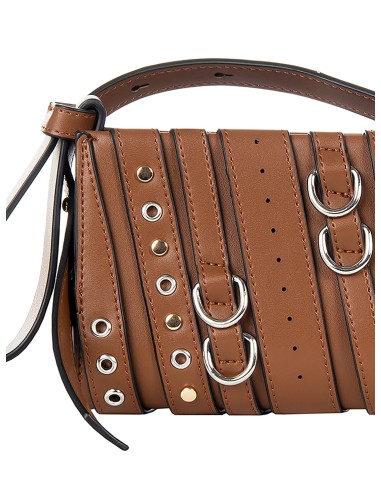 Bolsa de couro com ilhós e argolas cravejados Rinascimento