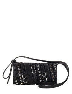 Bolsa de couro com ilhós e argolas cravejados Rinascimento