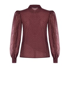 Camisa larga curvilínea em tecido semitransparente coberta com strass Rinascimento Curvy 2