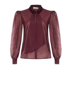 Camisa larga curvilínea em tecido semitransparente coberta com strass Rinascimento Curvy