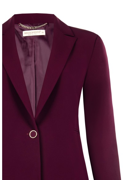 Blazer de tecido técnico com 1 botão Rinascimento Curvy