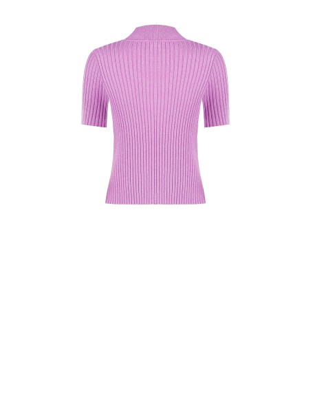 Camisola de gola alta canelada com lurex e etiqueta com o logótipo RR Rinascimento